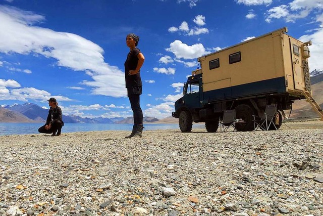 Pause in Ladakh in Indien: Jennifer un...inhalb Jahren durch 34 Lnder gereist.  | Foto: Privat