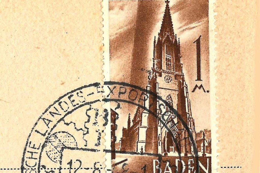 Zur Biga gab es Briefmarken vom Freiburger Münster mit Sonderstempel.  | Foto: Hans Sigmund