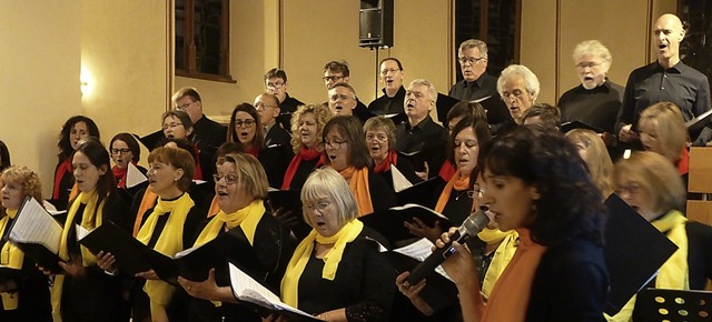Der Rejoice-Chor bei seinem Konzert in der Evangelischen Kirche in Wolfenweiler   | Foto: Anne Freyer