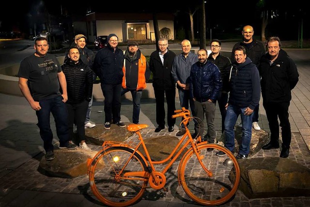 Das orangefarbene Damenrad wird die Ka... in Denzlingen im Wahlkampf begleiten.  | Foto: Lea Arlow