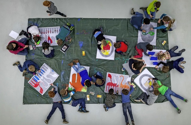 Die Schlerinnen und Schler haben mit Begeisterung gemalt.  | Foto: Marc Doradzillo