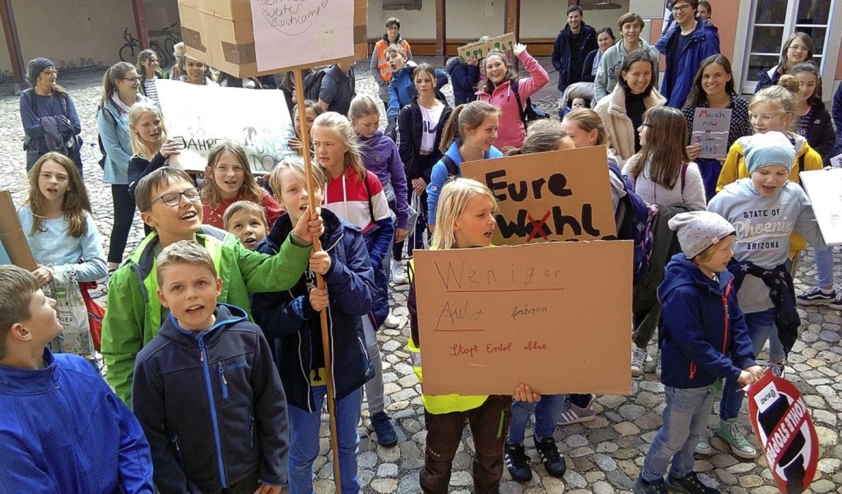 Fridays-for-Future-Demonstranten in Kirchzarten   | Foto: Mosig-Baumeister