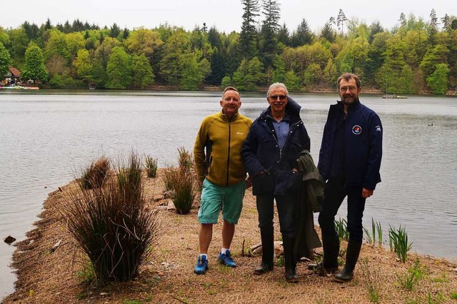 Christoph Joachimi und Raymond Vstel ...turierung des Bergsees beitragen soll.  | Foto: Sara Ghring