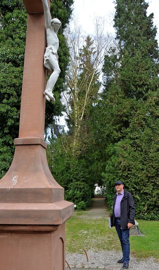 Frank-Michael Littwin sieht im Bereich...edhofsteil Entwicklungsmglichkeiten.   | Foto: Ingrid Bhm-Jacob