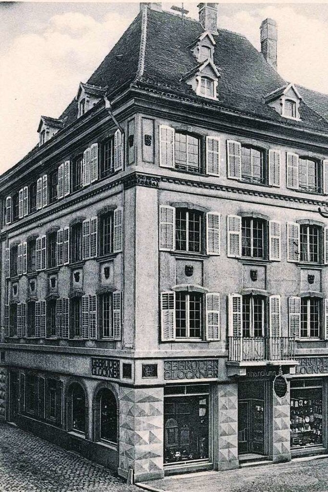 Das Geschftshaus der Firma Gebrder G... historischen Aufnahme links zu sehen.  | Foto: Archiv Manfred Gallo