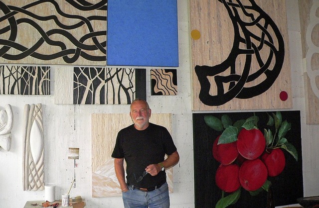 Josef Briechle in seinem Atelier in Tiengen   | Foto: Rosemarie Tillessen