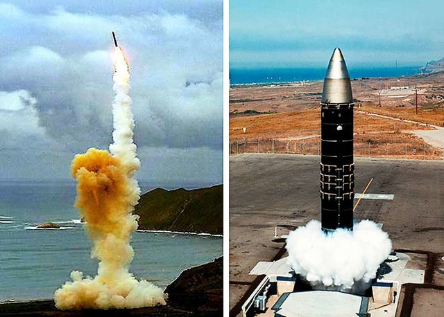 Atomare Raketen des US-Militrs. Diese...eper-Raketen wurden 2002 ausgemustert.  | Foto:  AFP GmbH