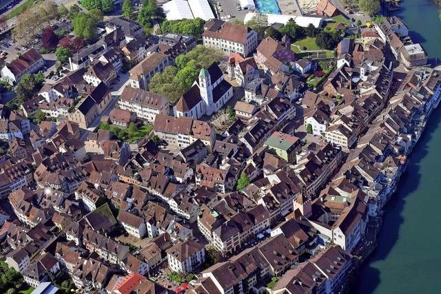 Die Region von oben: Altstadt von Rheinfelden/Schweiz