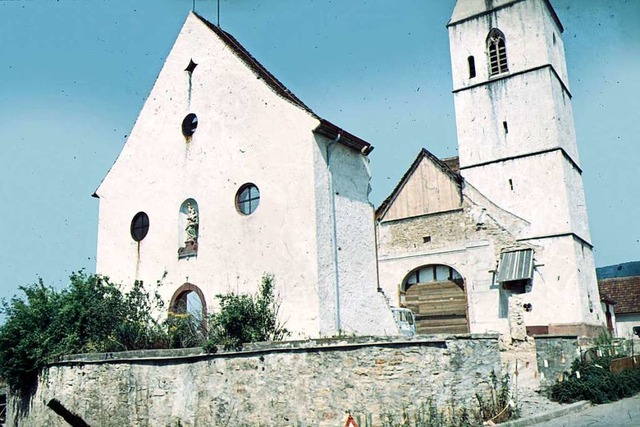 Die Columbakirche  ohne Mittelschiff, aufgenommen im Jahr 1976.  | Foto: Festschrift