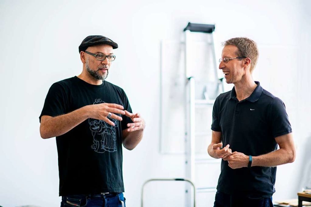 Der Knstler Marc C. Woehr zu Besuch i...e Intelligenz und maschinellem Lernen.  | Foto: Minz & Kunst