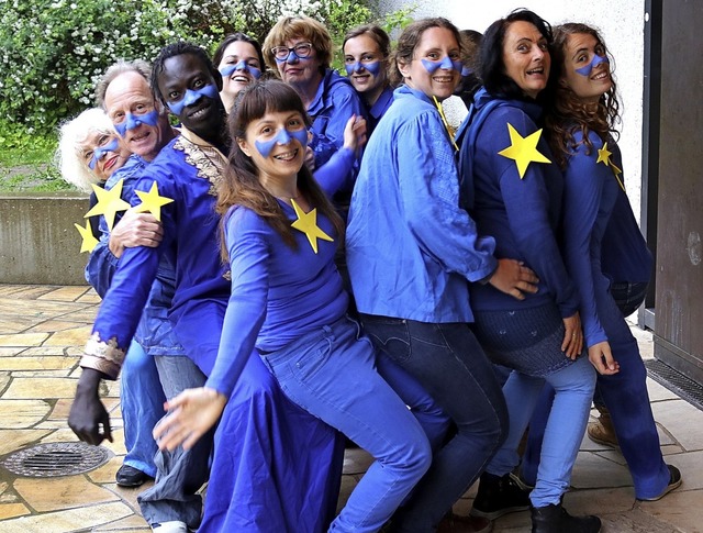 Der Verein interkulturelles Theater bekennt Farbe fr Europa.  | Foto:  Privat