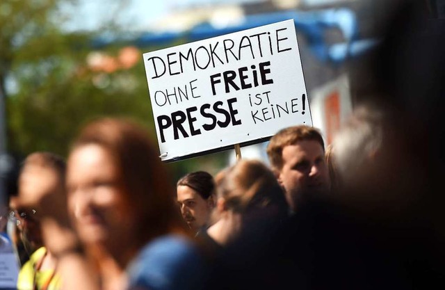 Demonstration am &#8222;Tag der Pressefreiheit&#8220;  | Foto: Britta Pedersen