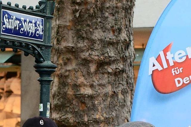 Auseinandersetzung am AfD-Wahlkampfstand in der Innenstadt