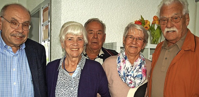 Geehrte Mitglieder (von links): Kurt O...d Ernst, Evi Bergen und Gnter Linder   | Foto: Petra Wunderle