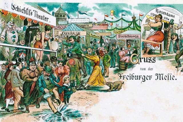 Das Treiben auf der Freiburger Mess&#8...linger Kirchplatz Freiburgs Messplatz.  | Foto: Archiv Manfred Gallo