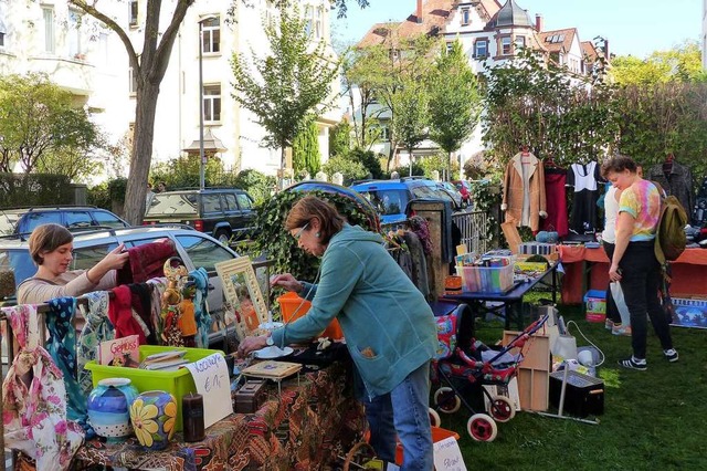 In der Wiehre fand am Wochenende der Nachbarschaftsflohmarkt statt  | Foto: Claudia Frster