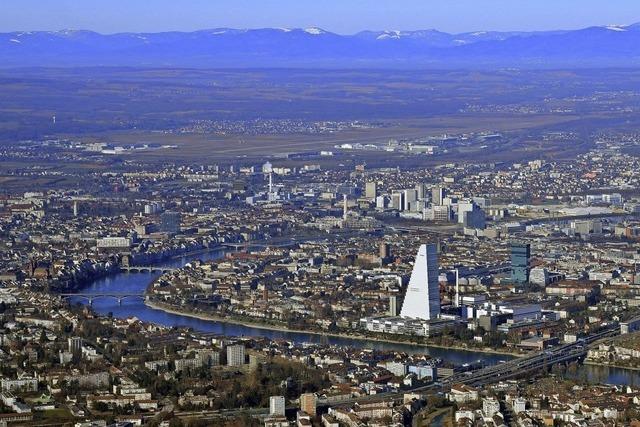 Die Region von oben: Das Rheinknie in Basel