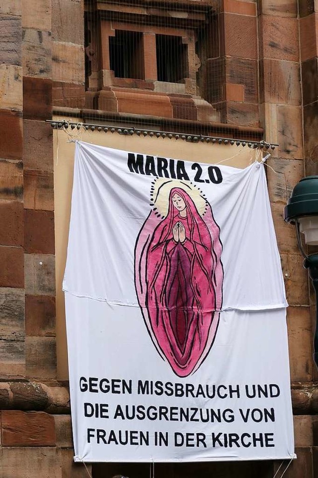 Eine Woche lang hing das umstrittene P...an der Unikirche an der Bertoldstrae.  | Foto: Fachschaft Theologie