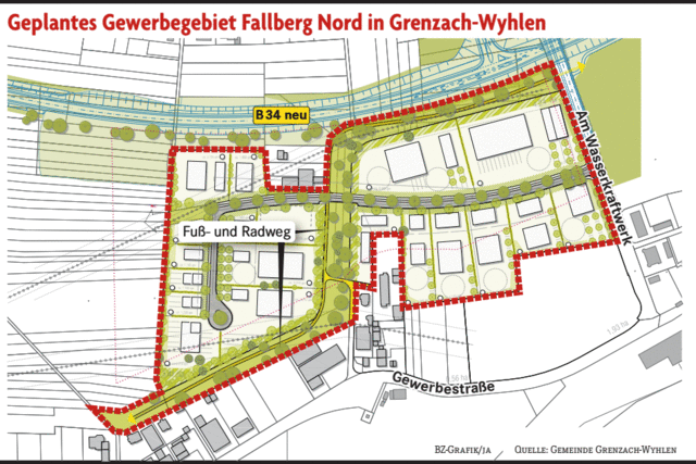 Das sind die ersten Plne fr das Gewerbegebiet Fallberg Nord in Wyhlen