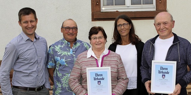 Matthias Greiner hat  Manfred Greiner,...r langjhrige Mitgliedschaft geehrt.   | Foto: Reiner Beschorner