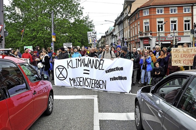 Aktion von Extinction Rebellion.  | Foto: Jens Kitzler