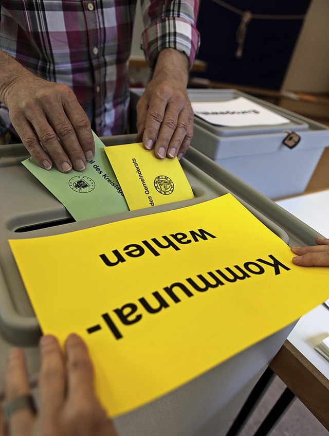 So wie hier im Wahlbro der Kita Peter...pa- und den Kommunalwahlen abgegeben.   | Foto: Bastian Bernhardt