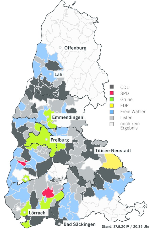 Die strksten Parteien in den sdbadischen Gemeinden  | Foto: Badische Zeitung