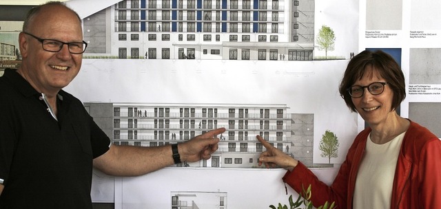 Fingerzeig auf die Zukunft: ESW-Gesch...etrich-Bonhoeffer-Haus aussehen wird.   | Foto: Ralph Lacher