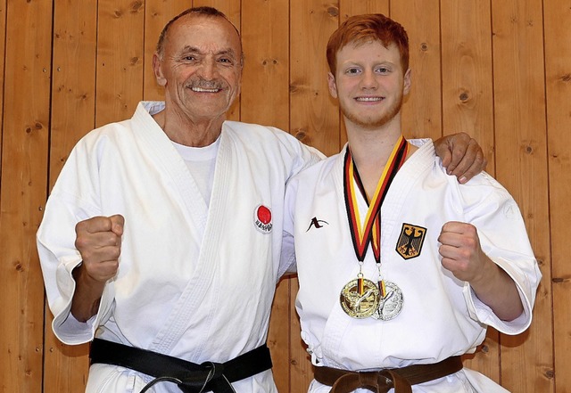 Marius Werz (rechts) mit Trainer Josef Faller  | Foto: privat