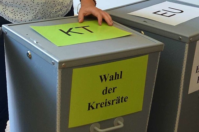 Am Sonntag wurden auch die Kreisrte n...oto aus einem Wahllokal in Merzhausen.  | Foto: Sebastian Krger