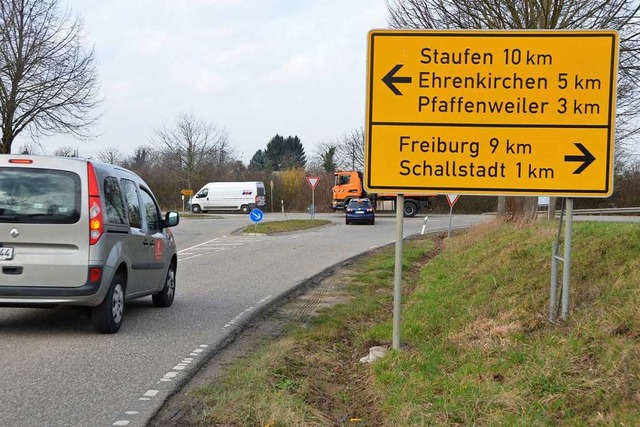 An dieser Kreuzung soll der Kreisverkehr entstehen.  | Foto: Andrea Gallien