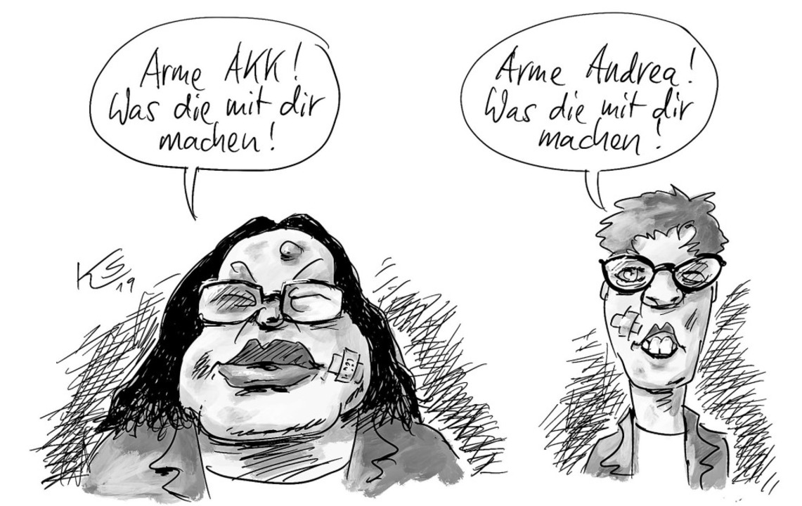Die letzten Gemeinsamkeiten der Groko Karikaturen Badische Zeitung