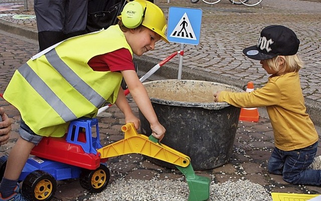 Baustellenfeeling auf historischem Pflaster in Kenzingen   | Foto: Michael Haberer