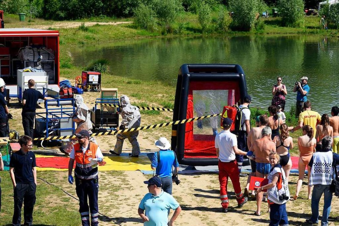 Sogar eine Dekontaminationsdusche war aufgebaut.  | Foto: Thomas Kunz