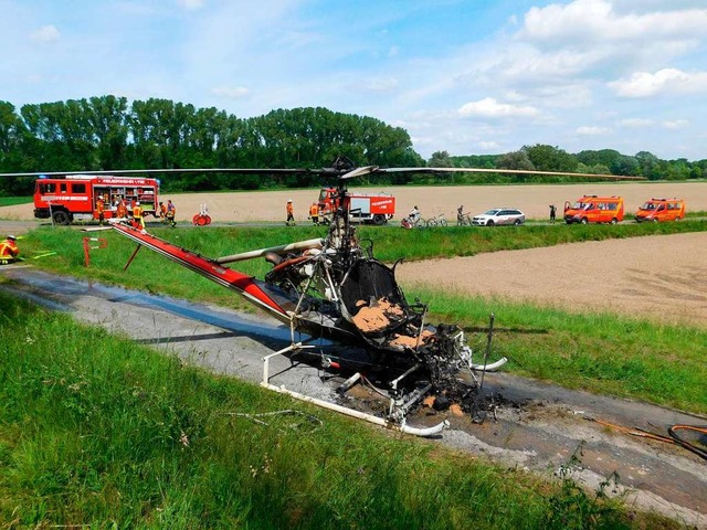 Einer der kaputten Helikopter  | Foto: FF Dettenheim (dpa)