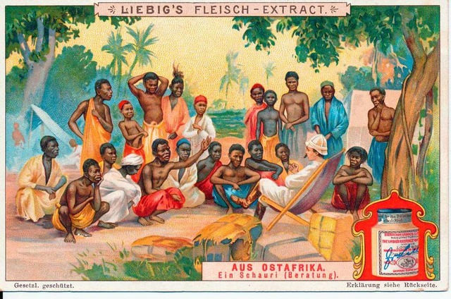 Der Weie im Liegestuhl, die Schwarzen...: eine Postkarte aus Deutsch-Ostafrika  | Foto: Sammlungen Volker Ilgen