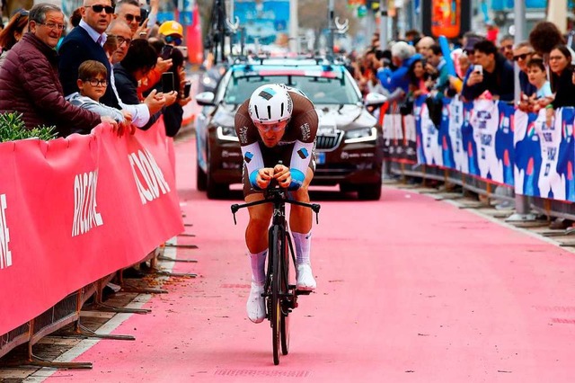 Nico Denz beim Giro-Zeitfahren am 19. Mai  | Foto: LUK BENIES (AFP)