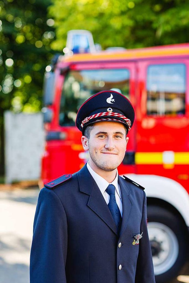 Kevin Fischer in Uniform  | Foto: Feuerwehr Reute