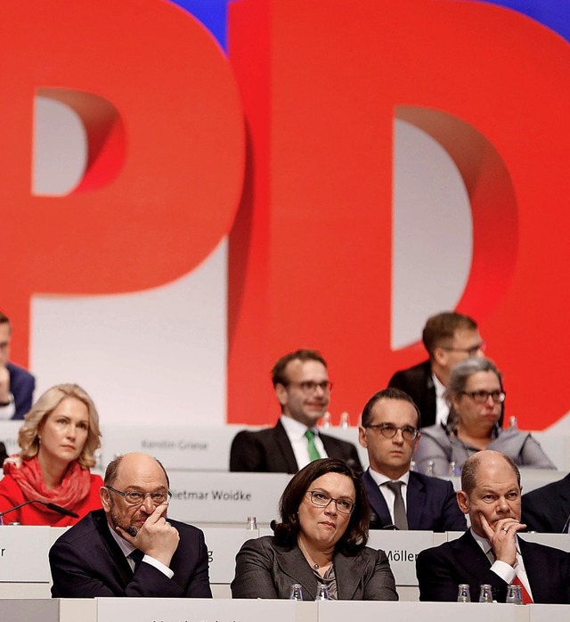 Betretene Gesichter: SPD-Parteitag kur...gangenen Bundestagswahl  im Jahr 2017   | Foto: ODD ANDERSEN