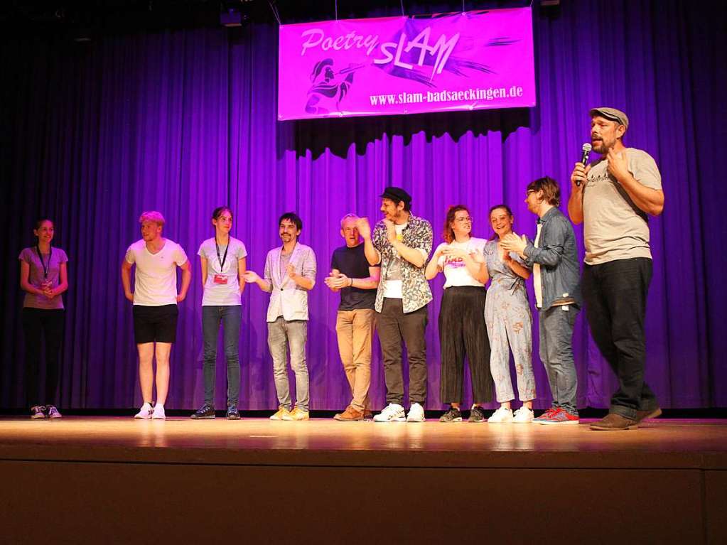 Zum zweiten mal fand im Kursaal in Bad Sckingen ein Poetry Slam statt. Zum Finale kamen alle Autoren gemeinsam auf die Bhne.