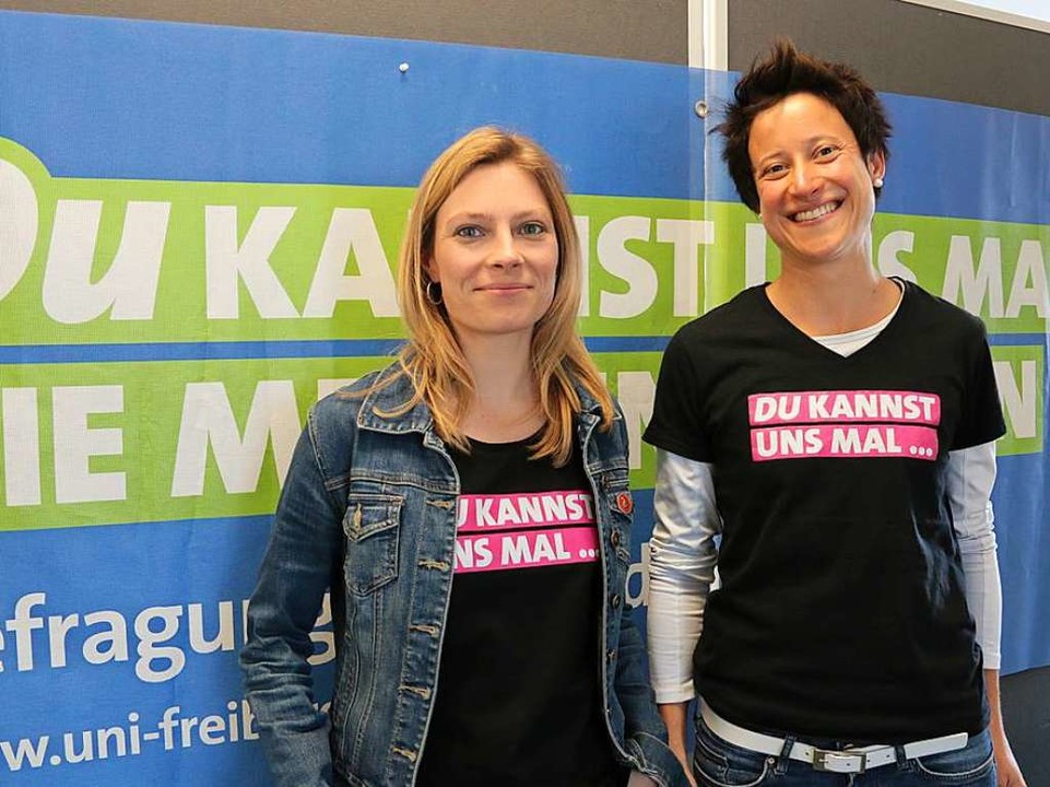 Carolin Wagner und Natalie Boros von d...ent Studium und Lehre der Uni Freiburg  | Foto: Anika Maldacker
