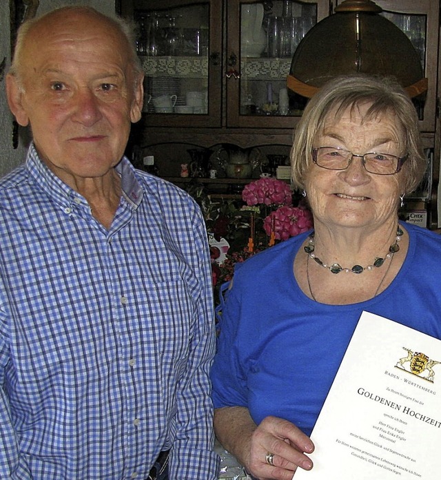 Jubelpaar Fritz und Erika Engler  | Foto: Manfred Lange