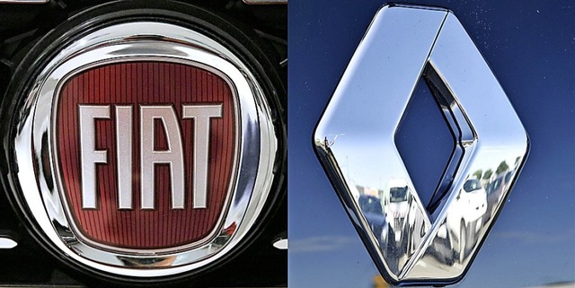 Gehen nicht zusammen: Fiat und Renault.  | Foto: MARCO BERTORELLO, LOIC VENANCE (AFP)
