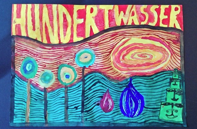 Emilia hat dieses Bild im Stil Hundertwassers gemalt.   | Foto: Privat