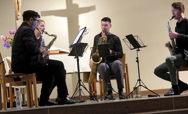 Die Vielfalt des Saxophons prsentierten die Musiker von The Mana Quartet.  | Foto: Beatrice Ehrlich