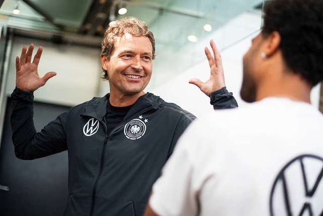 Scheint gute Laune zu verbreiten: Marc...r interimsmig den Bundestrainer gibt  | Foto: Marius Becker (dpa)