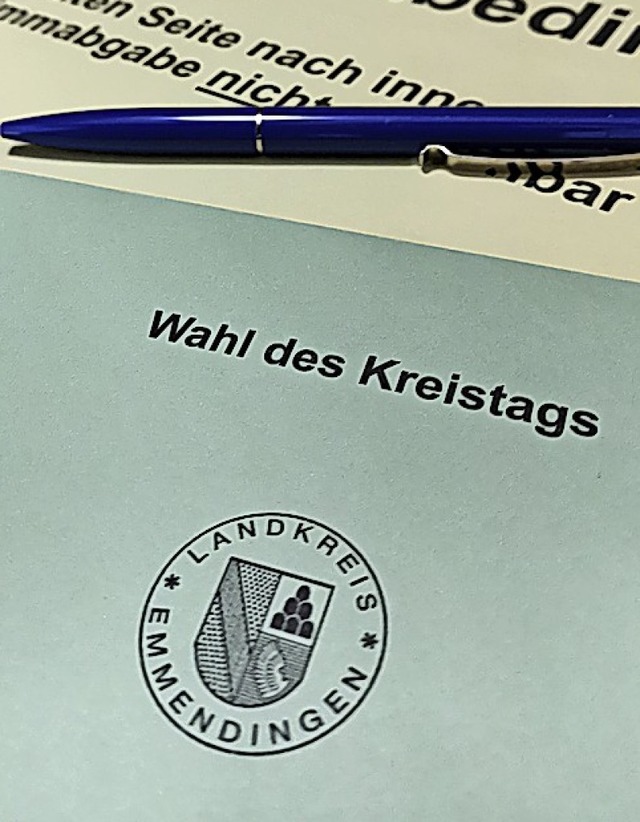 Stimmzettel zur Emmendinger Kreistagswahl  | Foto: Patrik Mller