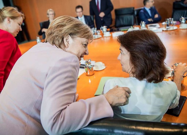 Im Kabinett sind sie nett zueinander, ... wird dennoch in der Groen Koalition.  | Foto: Michael Kappeler (dpa)