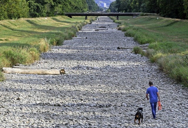 In Zukunft knnten Flsse wie hier die...ufiger trocken fallen, sagt Plattner.  | Foto: Patrick Seeger