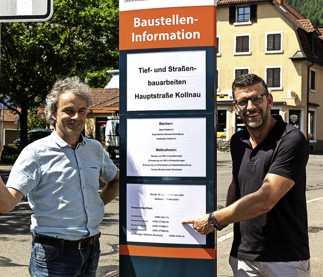 Tobias Brenzinger und Andreas Weber in...euerung in der Hauptstrae in Kollnau.  | Foto: Gabriele Zahn